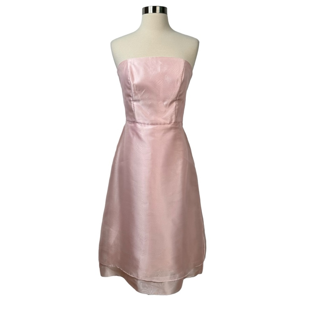 After Six Pink Taffeta Strapless Dress 4
